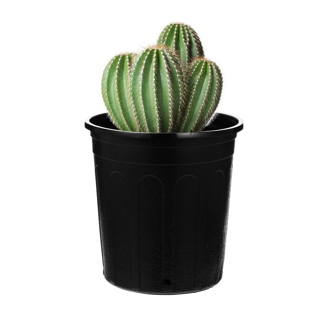 Milisten Plastic Black Flower Pots, 10-Piece Set, Seedling Pots, Planter for Succulents, Plant Pots, Planter for Indoor Gardening