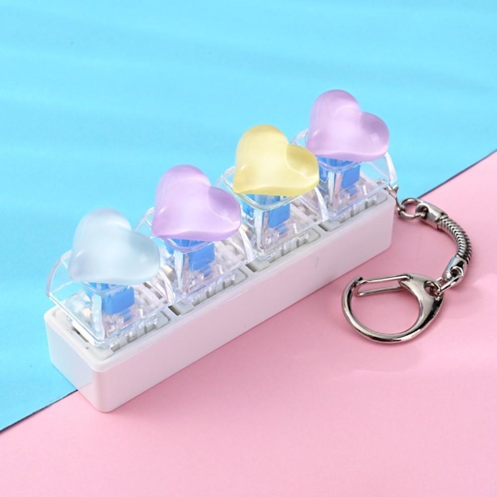 Heart Heart Keycap Fidget Keychain Crystal Clicker Button Keycap Keychain Adults
