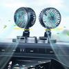 Dual Head 360° Rotation Cooling Fan USB Powered Fan 2 Wind Speed Adjustable