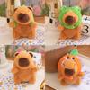 Hat Orange Frog Capybara With Backpack Plush Keychain Toy Decoration Pendant