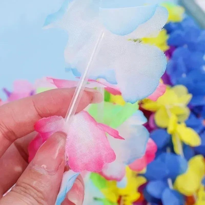 5-50Pcs Artificial Flower Wreath Hawaiian Dance Theme Party Garland Summer Beach Wedding Birthday Party Decorative Supplies