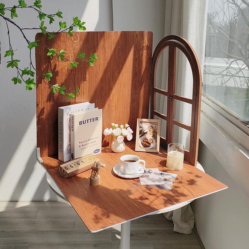 Retro Window Cake Baking Photography Background Board - Wood Grain Props for Studio Scenes