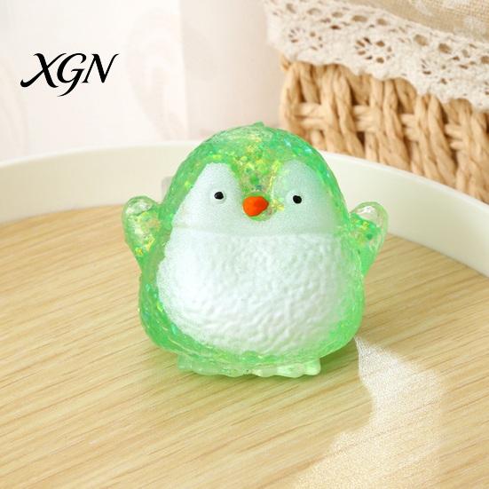 Glitter Stress Ball Squeeze Toy Translucent Powder Soft Slow Rebound Cute Kids Relief Penguin Shape Portable Safe