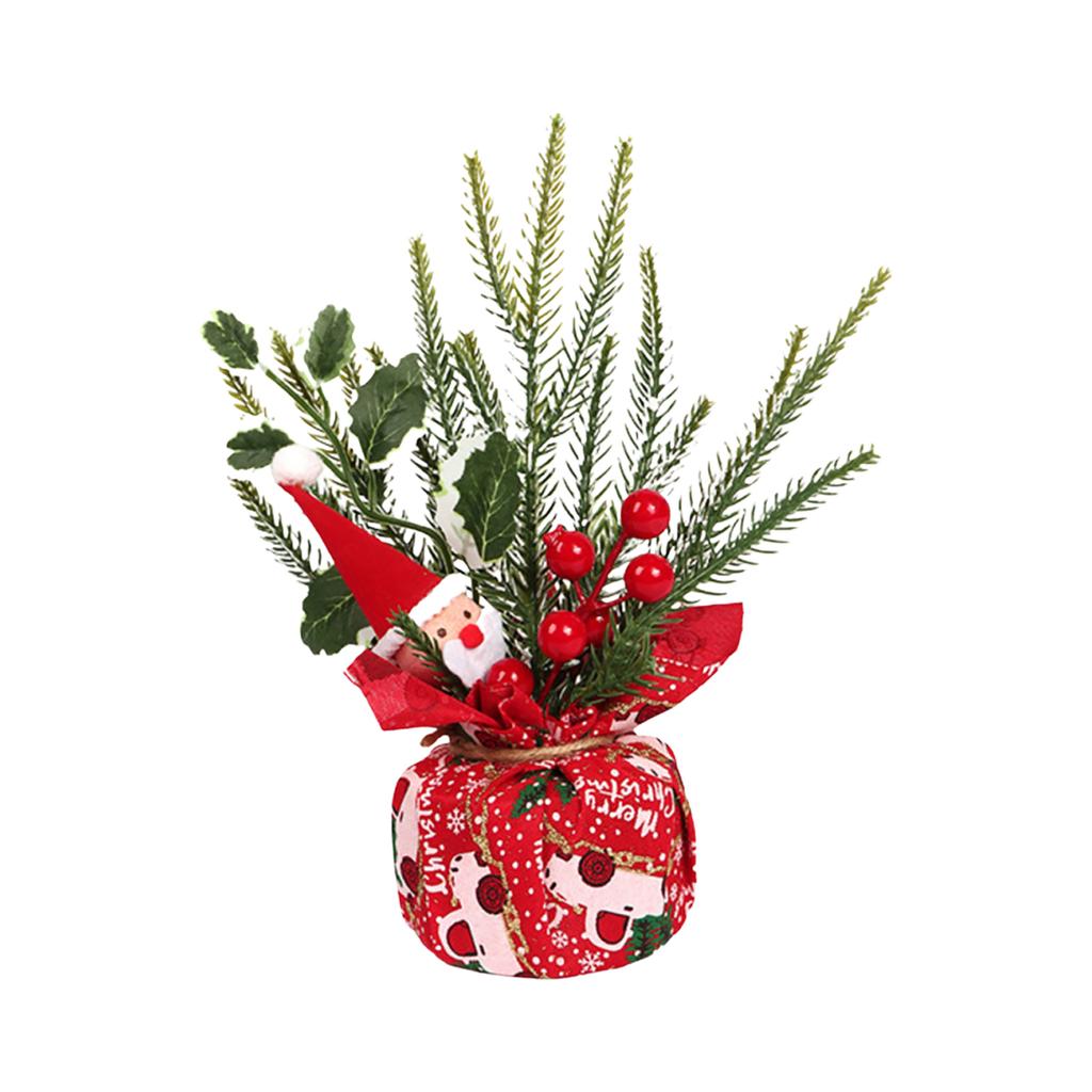 Christmas Flower Arrangement Ornaments, Wooden Barrels, Small Christmas Trees, Finished Desktop Ornaments, Holiday Gifts, Christmas Decorations