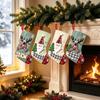 Mini Christmas Gift Bags, Stocking Textured Fabric 4 Pack with 3D Applique Characters and Hanging Tabs for Candy, Y5GB