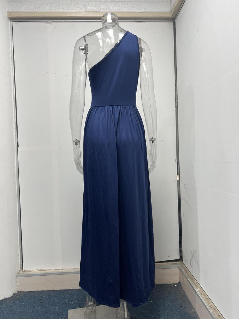 2025 New Off-Shoulder High-Slit Sleeveless Long Dress - European and American Women's Fashion