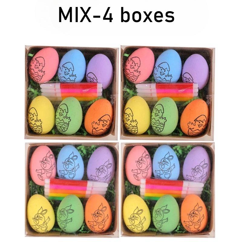 Colorful Plastic Easter Eggs DIY Hand Painting Craft Set Artistic Decorative Eggs for Home Holiday Decor Party Craft Accessories