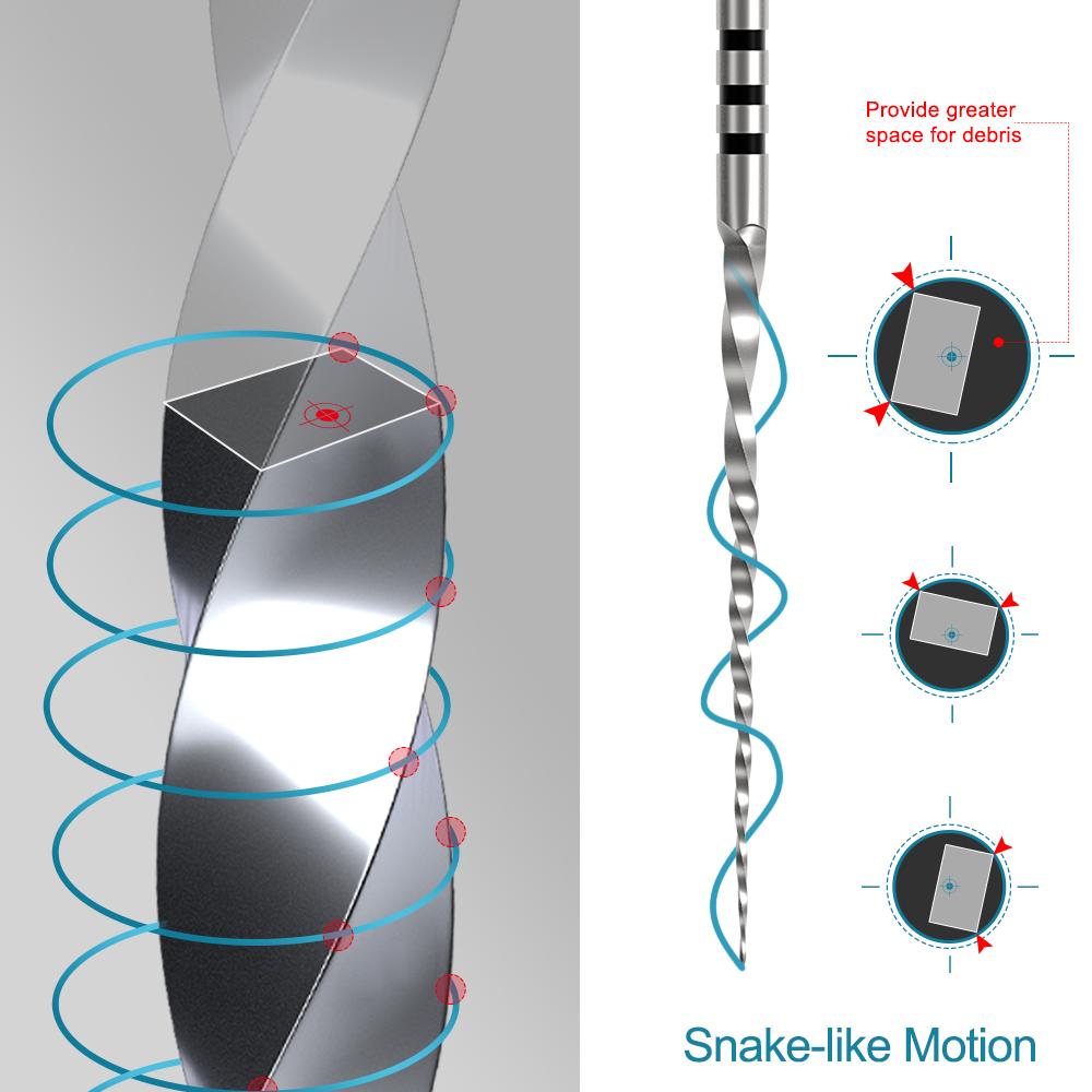 AI-NS любящий файл Корневой канал Переменная конусность Серпантинная форма Следующая — фото 5
