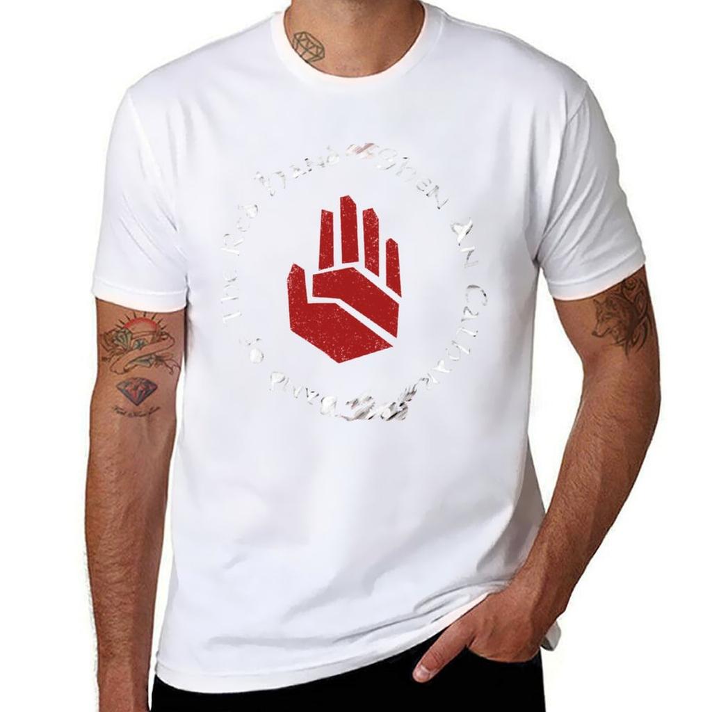 Das Rote Hand T-Shirt T-Shirts Für Unisex Grafik Lustiges T-Shirt