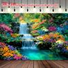 2D Plane, 1 Piece of Background Is a Bright Flower, Combined with a Natural Waterfall, Suitable for Photography