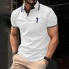 Men's Checkered Short Sleeve Polo Shirt, Stylish Casual Fashion Top