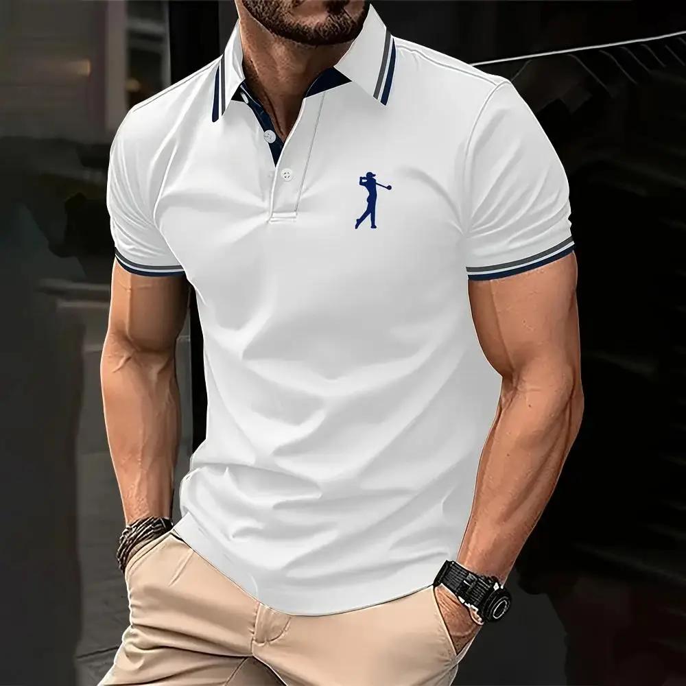 Men's Checkered Short Sleeve Polo Shirt, Stylish Casual Fashion Top