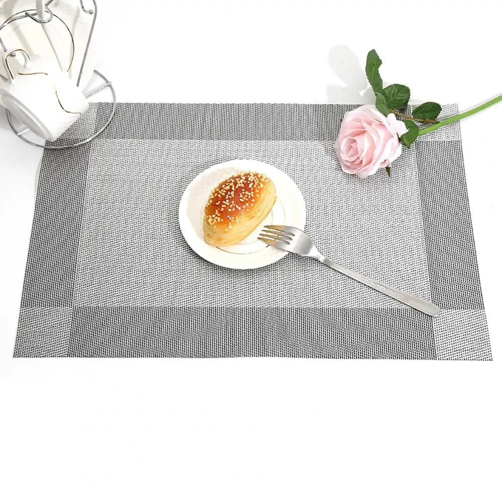 PVC Placemats Heat-resistant Non-slip Washable Vinyl Table Mats for Western Dining Restaurant Home Utensil Protection Plate Mat