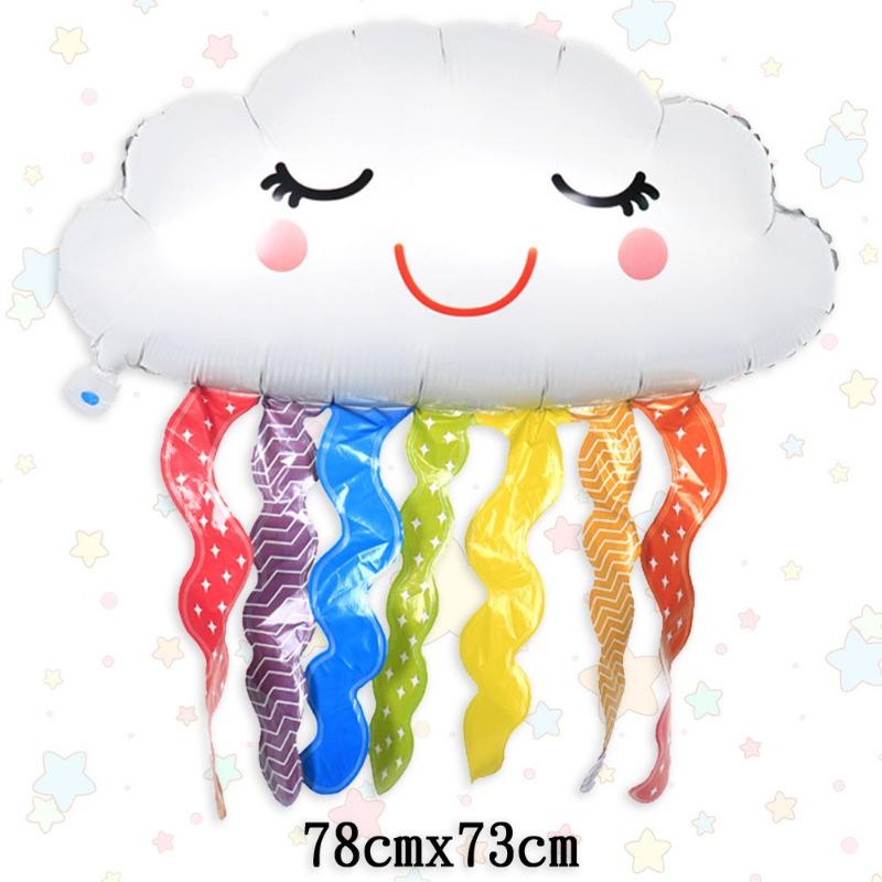 New Cartoon Rainbow Tassel Cloud Aluminum Film Balloons for Children's Day Birthday Party Decoration