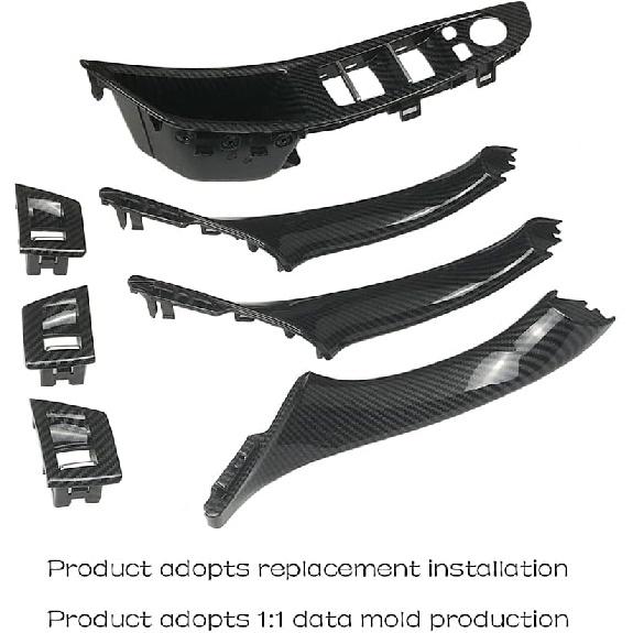 Door Handle Cover for Bmw 5 Series F10 2011-2016 Interior Door Handle Replacement Decorative Cover 520i 528i 530i 535d 535i 550i(Carbon Fiber Color)