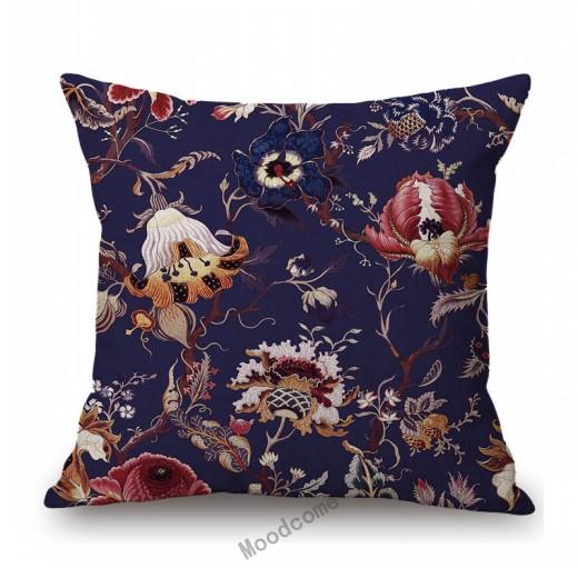 Pink Red Orange Beautiful Flower Pattern Wallpaper Art Design Sofa Decoration Pillow Case Cotton Linen Chair Cushion Cover