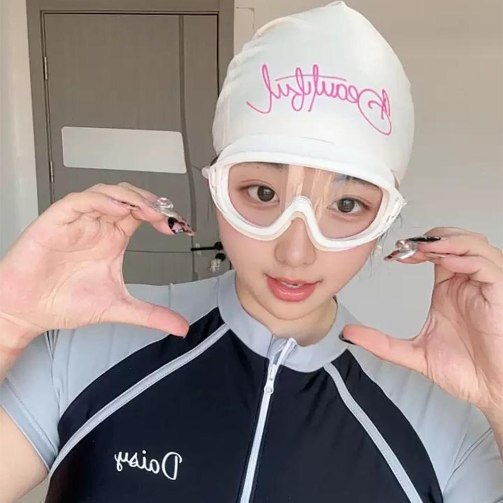 Summer Must-Have Swimming Goggles, Big Frame HD Transparent Lens, Anti-Fog Waterproof Swim Gears for Family Pool & Beach Use