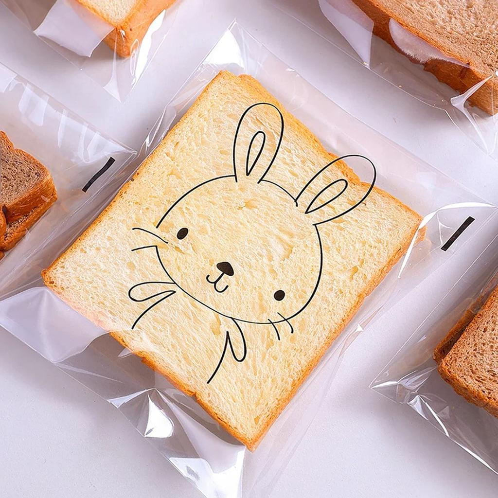 100/200pcs Clear Self-sealing Bags For Bakery Breads, Doughnuts, Croissants, Disposable Packaging For Kitchen Utensils