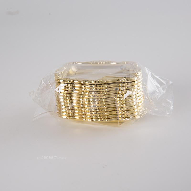 Mini Gold Storage Tray Silver Cake Fruit Plate Jewelry Display Plastic Tray Miniatures Party Plate for Home Decor Sauce Dish