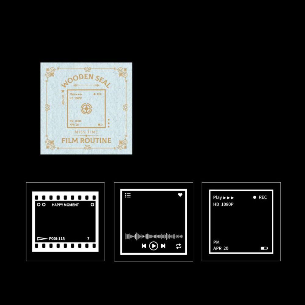 

Retro Wooden Seal Star Moon Pattern Carving Seal Scrapbook Handmade Seal Wedding Invitation Cards style 6