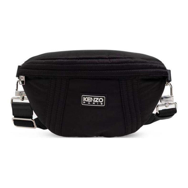 Kenzo Micro Logo Zipper Nylon Waist Bag Women waist bag Black FE62SA707F01