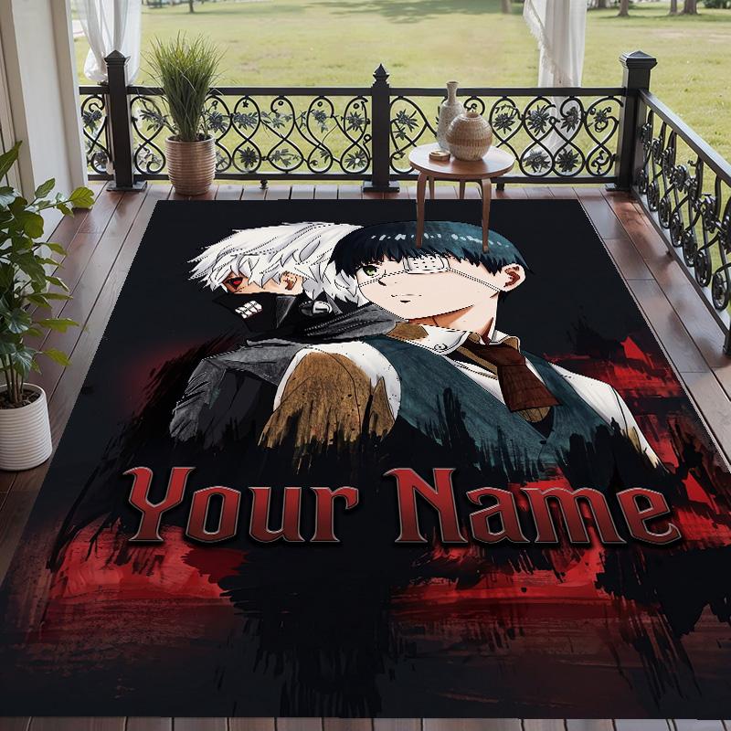 Custom Text Tokyo Ghoul Pattern Floor Rug Soft Indoor Carpet Mat Living Room Bedroom