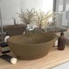 VidaXL Luxury Oval Washbasin with Overflow Countertop Washbasin Toilet Hand Basin Bathroom Cosmetic Room Cream Matt 146941