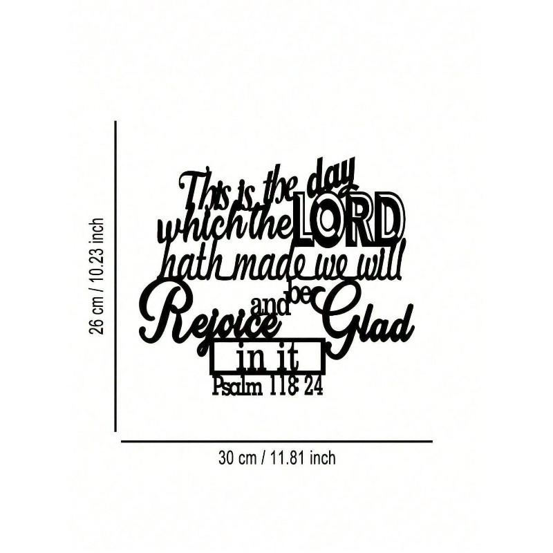 Black Minimalist Christian Metal Wall Art Scripture Sign Home Office Decor