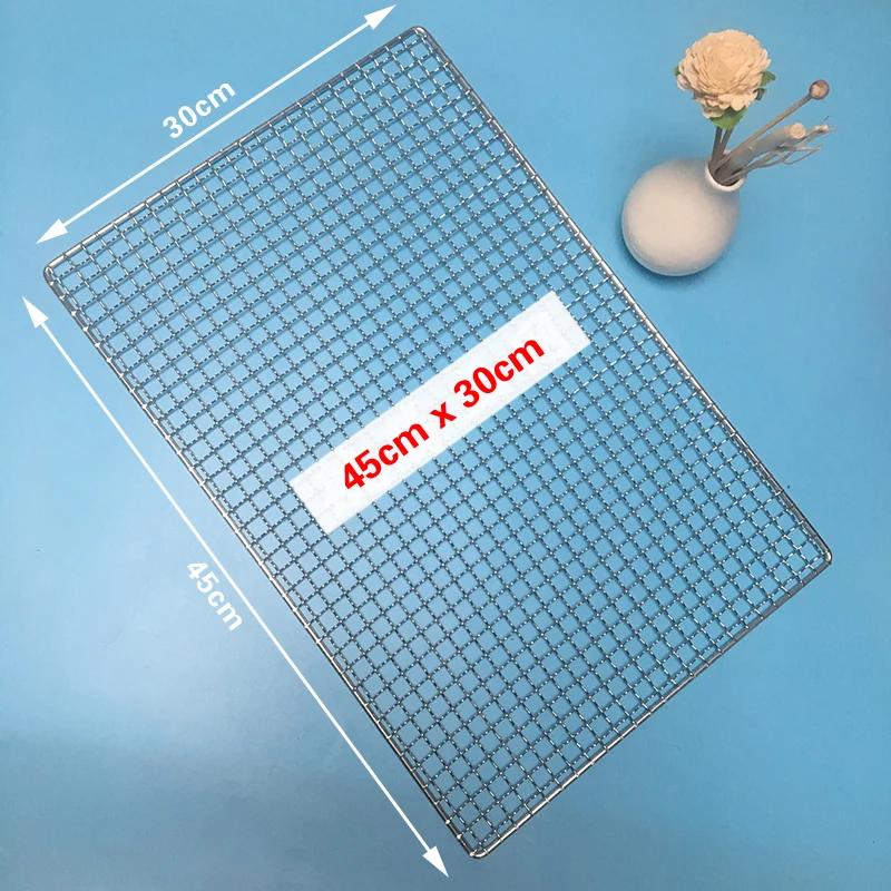 304 Edelstahlnetz BBQ-Grill Antihaft-Grillmatte Gitter rechteckig BBQ-Grill Grillnetz Grillnetz Grillwerkzeuge-B