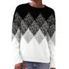 Women's Fall Winter Neck Long Sleeve Sweater - Soft Knit Printed Pullover