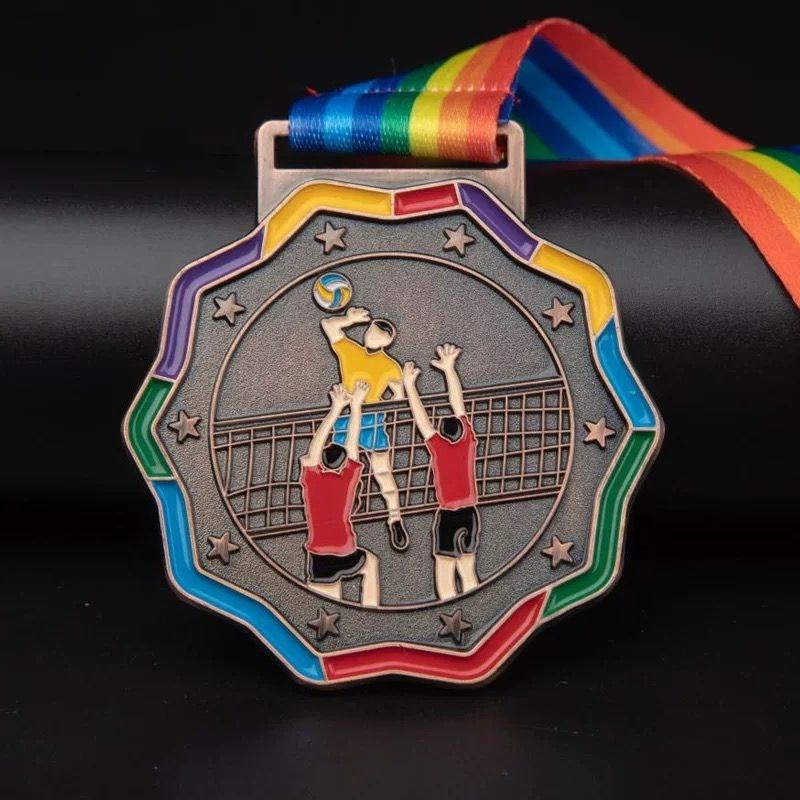 Metal Volleyball Medals Student Games Marathon College Marathon Medal