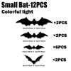 Halloween 3D Black Bat Wall Stickers LED Luminous Bat Decals Scary DIY Window Wall Decor Halloween Party Haunted House Ornament