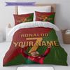 Cr7 Custom Name Pattern Bedding Quilt Set Quilt Cover Pillowcase Home Birthday Gift(1 * duvet cover + 2 * pillowcase, without core)