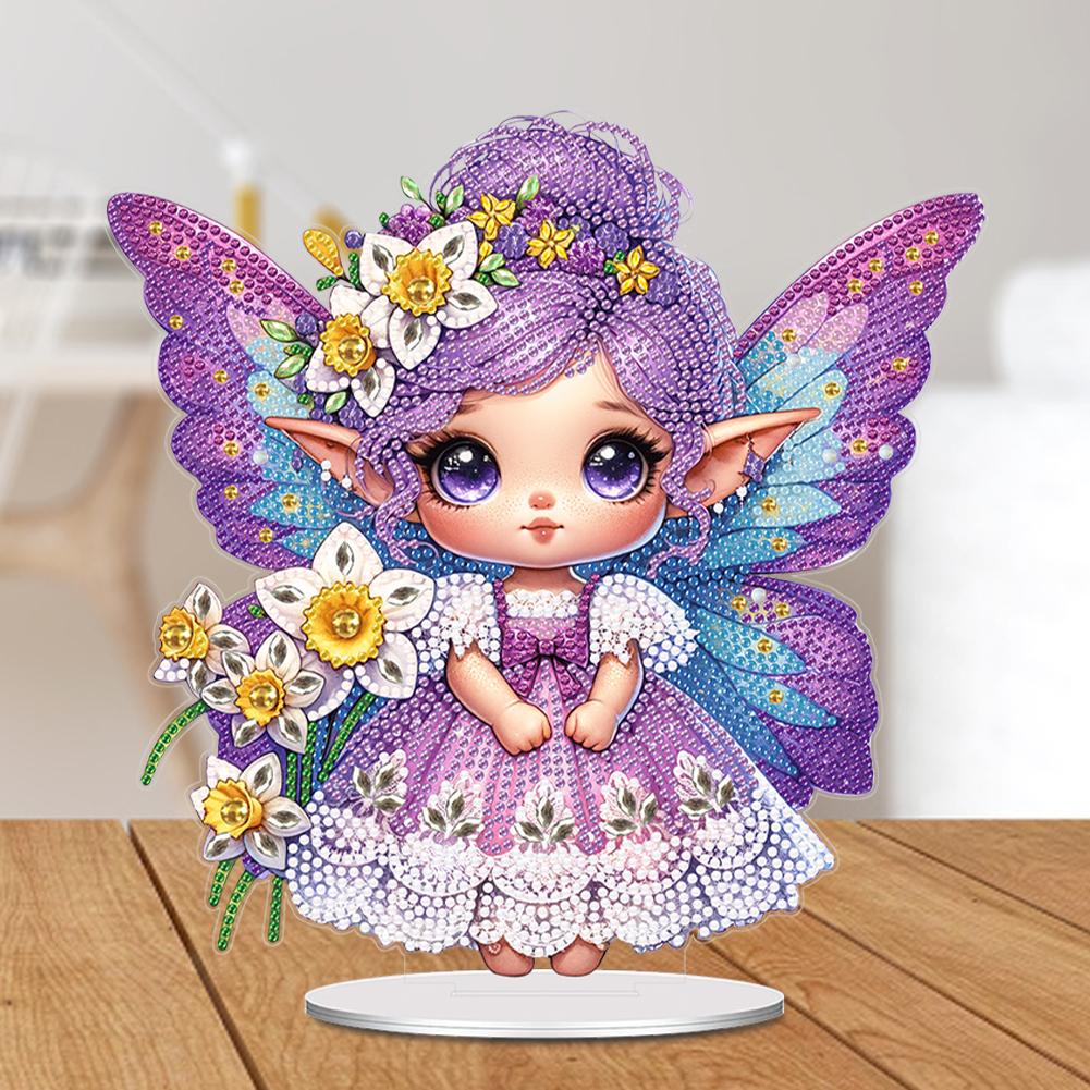 Acrylic Elf Diamond Painting Tabletop Ornaments Beautiful Elf Girl Diamond Painting Table Decoration Girls Room Home Decoration