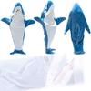 Shark Adult Cartoon Onesie Pajamas & Sleeping Bag - Coral Fleece Animal Robe Homewear