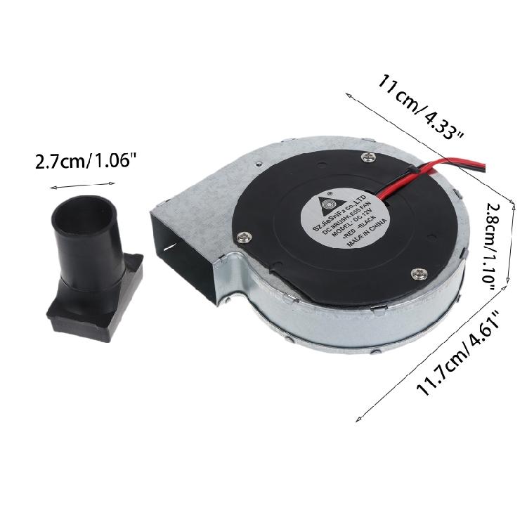 Ventilátor na grilovanie DC 12V s veľkým prietokom vzduchu, ventilátor napájaný zo siete 110V 220V AC