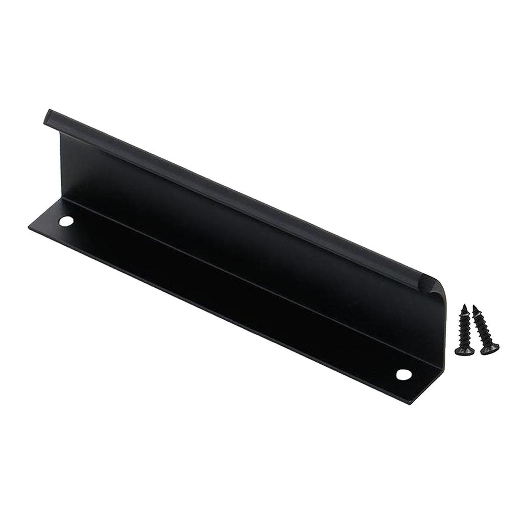 Flat Black Aluminum Finger Concealed Handle for Home Kitchen Door Drawer Cabinet Furniture Hardware