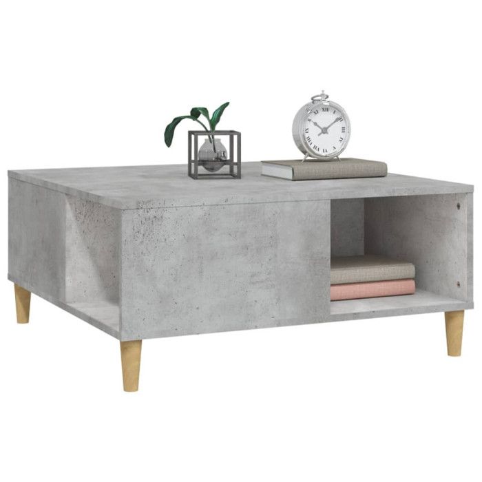 VidaXL Coffee Table Concrete Grey 80x80x36.5 Cm Engineered Wood 821096