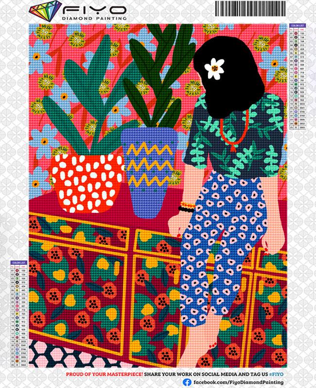 5D Diamant Malerei Tropical Bunte Mädchen Blume Diamant Stickerei Wand Kunst Kreuz Stich Bilder Für Wohnzimmer Wohnkultur quadro