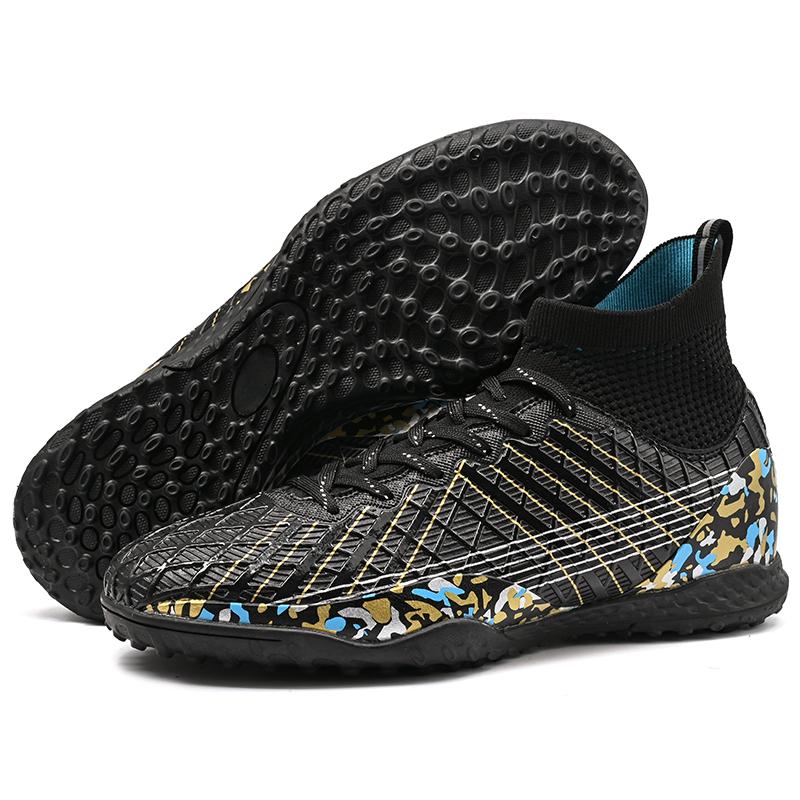 

Fashion Unisex Soccer Shoes Outdoor/Indoor Boys Girls Football Boot Professional Futsal Football Training Sneakers 34 чорний