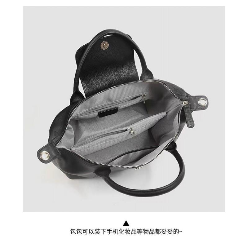 Leather Bag Classic Portable Cross-slung Dumplings Baotou Layer Cowhide Fashion Tote Women