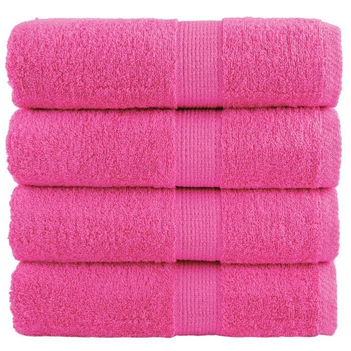 VidaXL Premium Face Cloths SOLUND 4 Pieces Pink 30 X 30 Cm 600 G/m² 137516