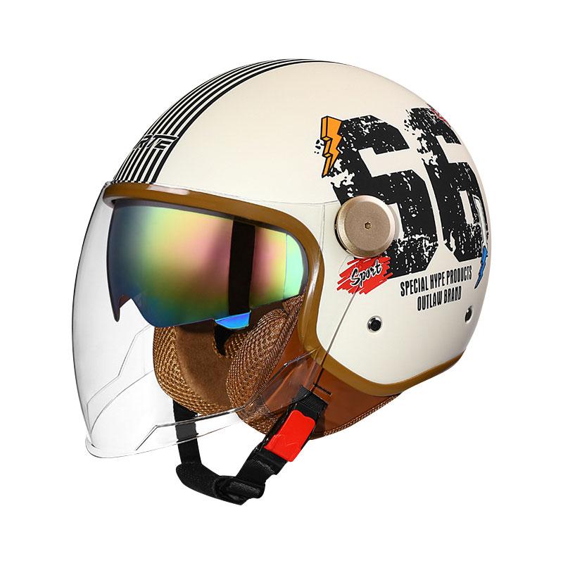 Retro Jet Helmet DOT Open Face Motorcycle Helmets Men Women 3/4 Open Half Helmet for Moto Accessories Cascos Para Motos