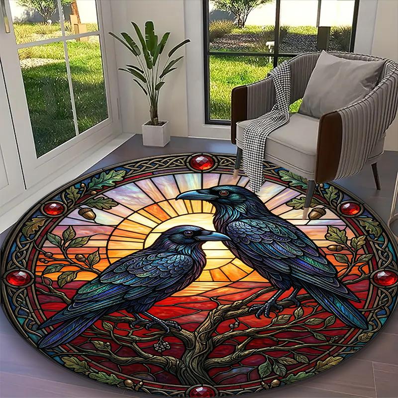 

1pc Mystic Octopus Flow Printed Chair Rug for Home Office Use, Living Room Kitchen Game Room Round Carpet Diameter 60cm