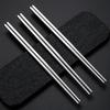 5 Paar Essstäbchen aus Edelstahl, hohe Härte, wiederverwendbar, rutschfest, leicht, Metall-Essstäbchen, hitzebeständig für den Haushalt