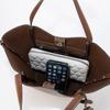Textured synthetic leather bucket tote bag