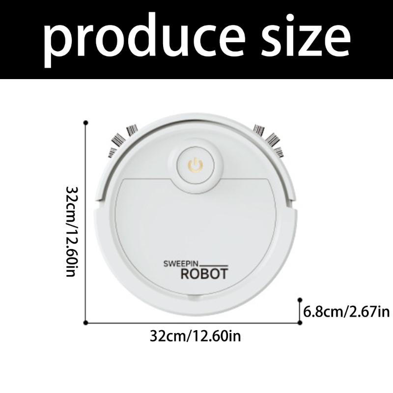 Thin Robot Cleaner with Triple Function Sweeping Scrubbing Vacuuming USB Rechargeable Battery Quiet Household Appliance
