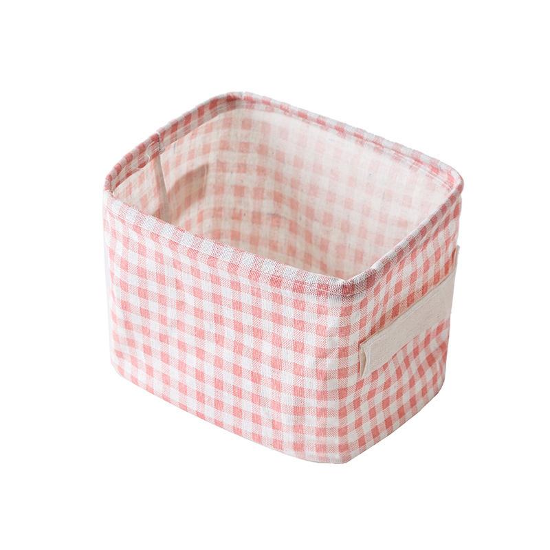 1pc Cotton Linen Fabric Waterproof Desktop Sundries Basket Storage Box Cosmetic Toy Organizer Underwear Socks Clothes Storagebag