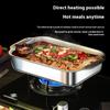 Stainless Steel Rectangular Deep Tray With Handle Rust-Proof Multi-Purpose Food Storage Tray For Kitchen Use Tools