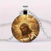 A Jesus Holding the Lamb Necklace Pendant, a Gentle Embrace of Faith, Christian Jesus Glass Pendant Necklace Accessories Suitable for Daily Wear